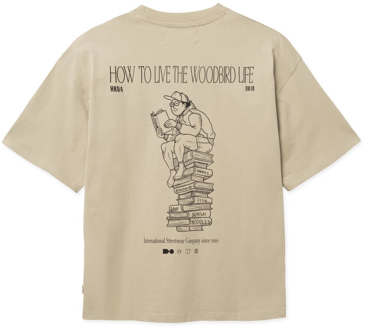 Woodbird Woodbird - Beam book tee - 2616-405 - Stone