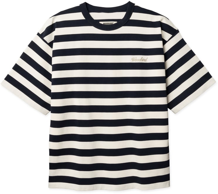 Woodbird Woodbird - Beam stripe tee - 2616-408 - Dark navy