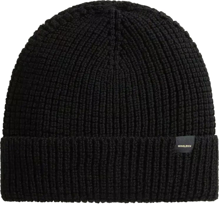 Woolrich Merino Waffle Beanie Black