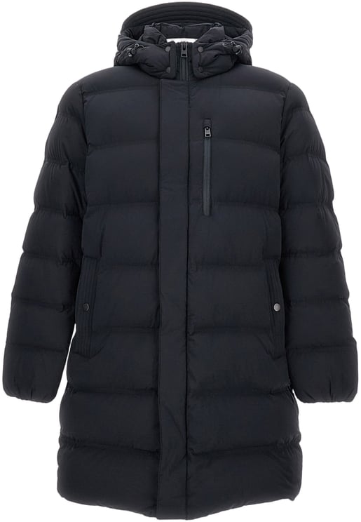 Woolrich Quilted Long Puffer Coat With Hood
