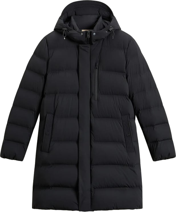 Woolrich Matt Stretch Long Winter Puffer Black
