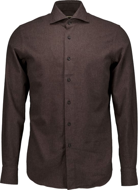Xacus Xacus Washed Shirt Lange Mouw Overhemden Donkerbruin 721ml/31148