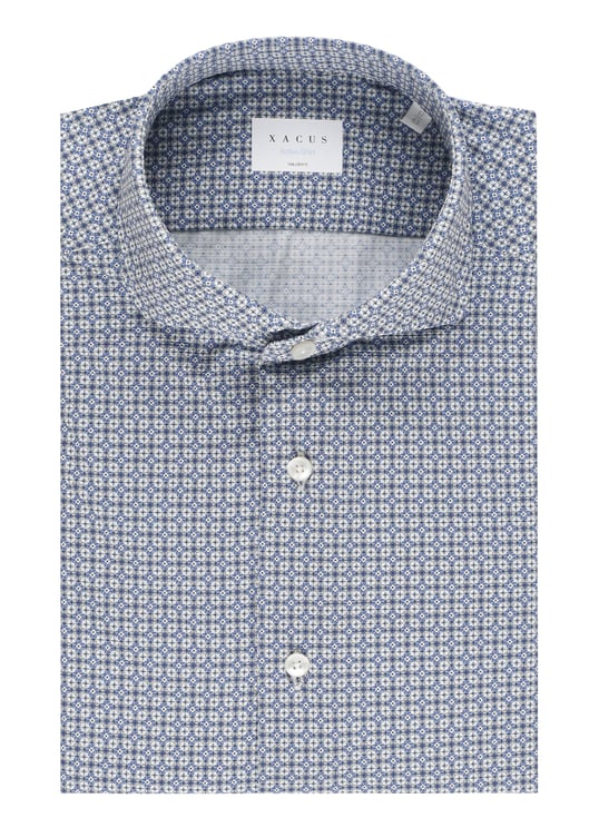 Xacus Blue Geometric Active Pattern Casual Shirt