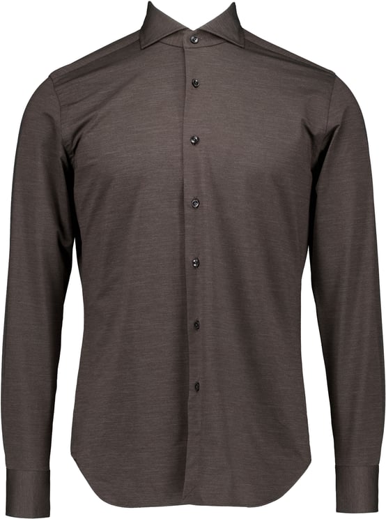 Xacus Xacus Active Shirt Lange Mouw Overhemden Donkerbruin Act520ml/91617