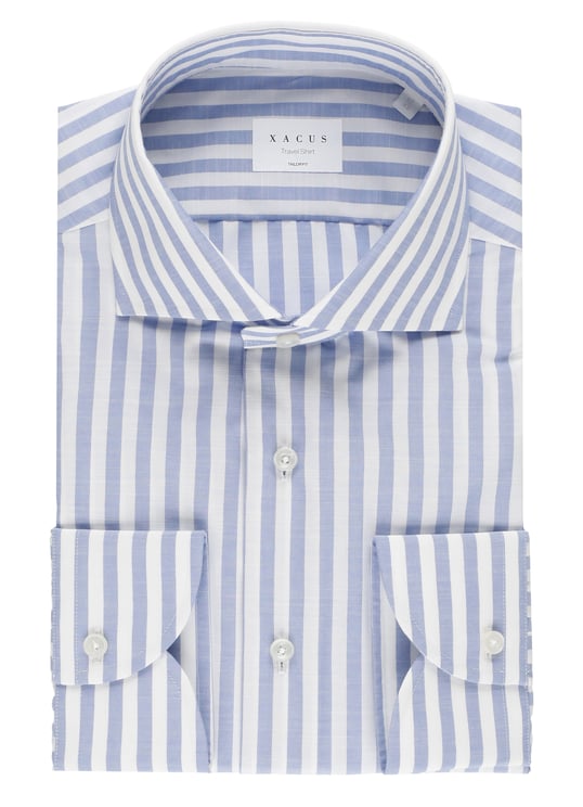 Xacus White Striped Travel Casual Shirt