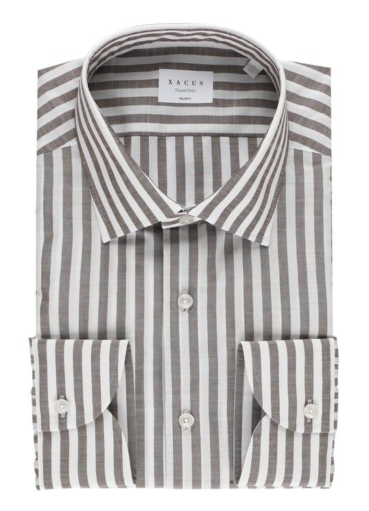 Xacus White Striped Travel Casual Shirt