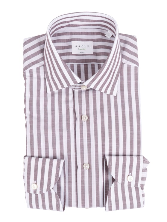 Xacus Vertical Striped Structured Collar Shirt