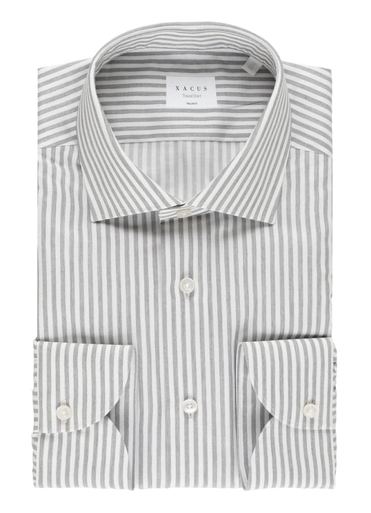 Xacus White Striped Travel Casual Shirt
