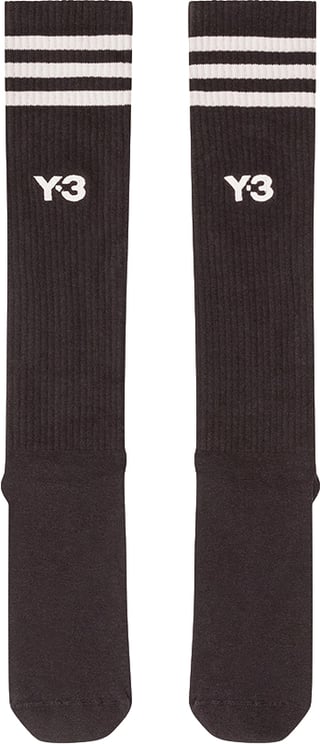 Y-3 Calzini Alti con Righe e Logo