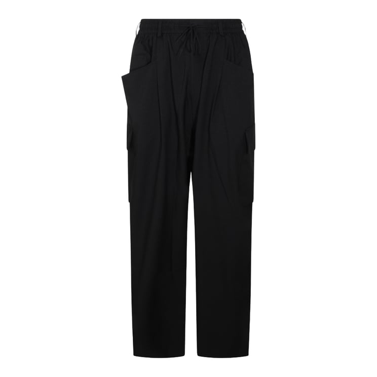 Y-3 Relaxed Fit Black Trousers with Cargo Pockets