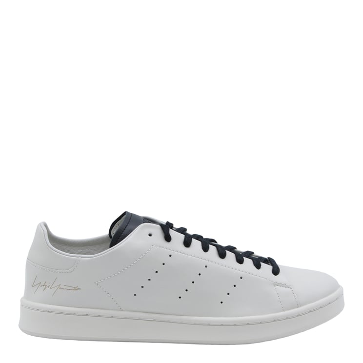 Y-3 Low-Top Leather Sneakers with Perforated Detailing