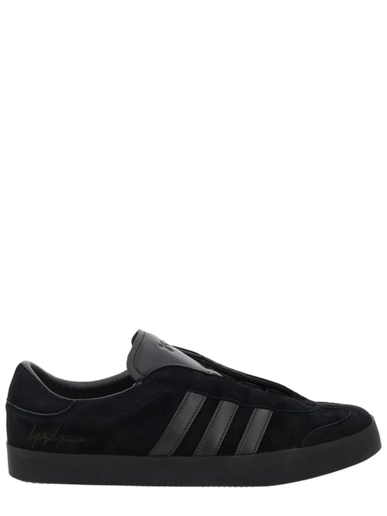 Y-3 Gazelle Black Leather Embossed Sneakers
