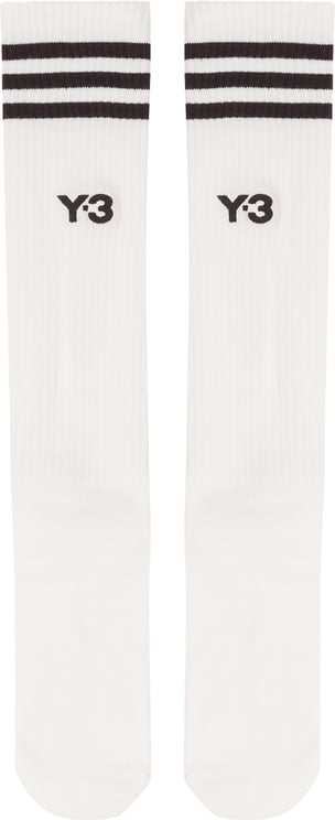 Y-3 Calzini Alti con Righe e Logo