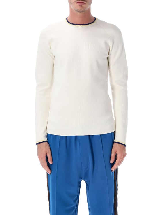 Y-3 White Ribbed Long-Sleeve Knit Top