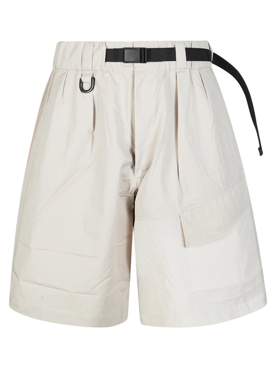 Y-3 Lightweight Neutral Tone Pleated Shorts