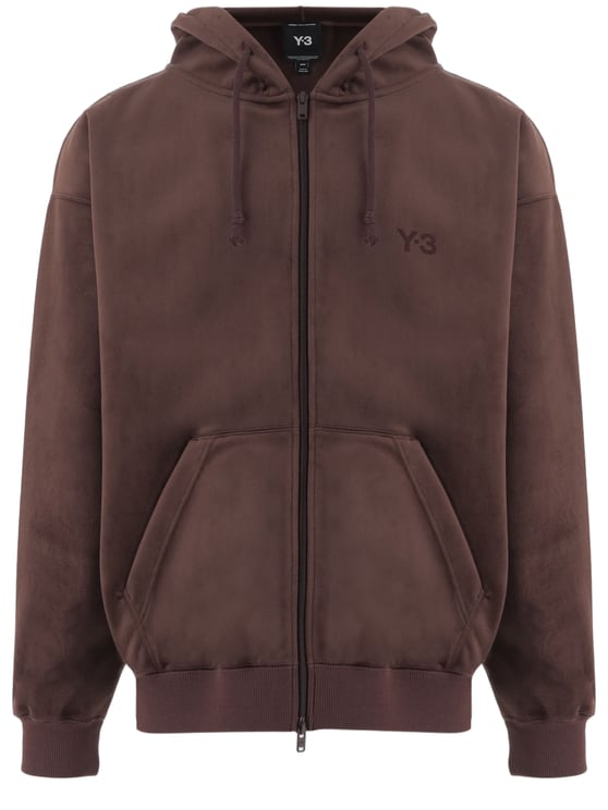 Y-3 Light Burgundy Ribbed Velvet Nylon Hoodie
