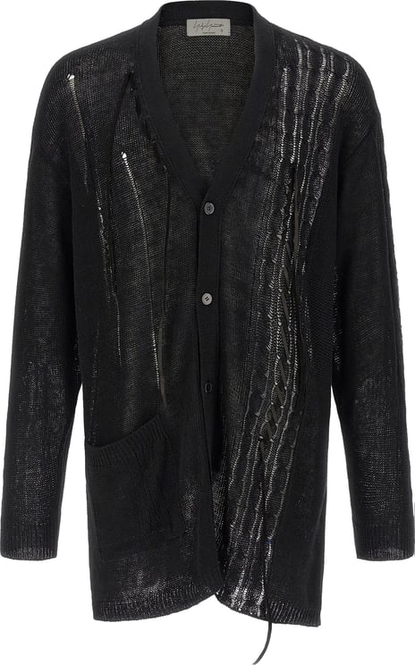 Yohji Yamamoto Yohji Yamamoto Black Linen Cardigan