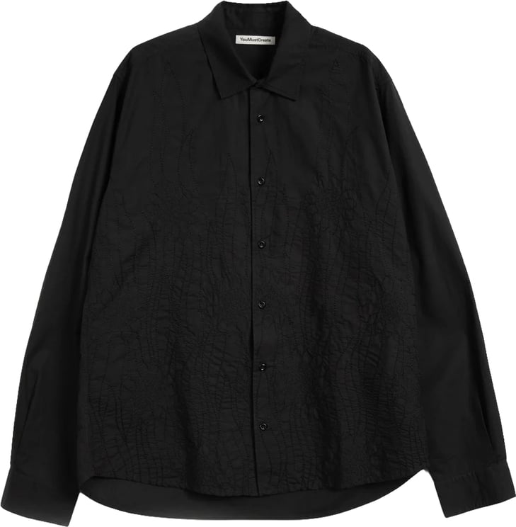 You Must Create Camicia Curtis Embroidery Nera