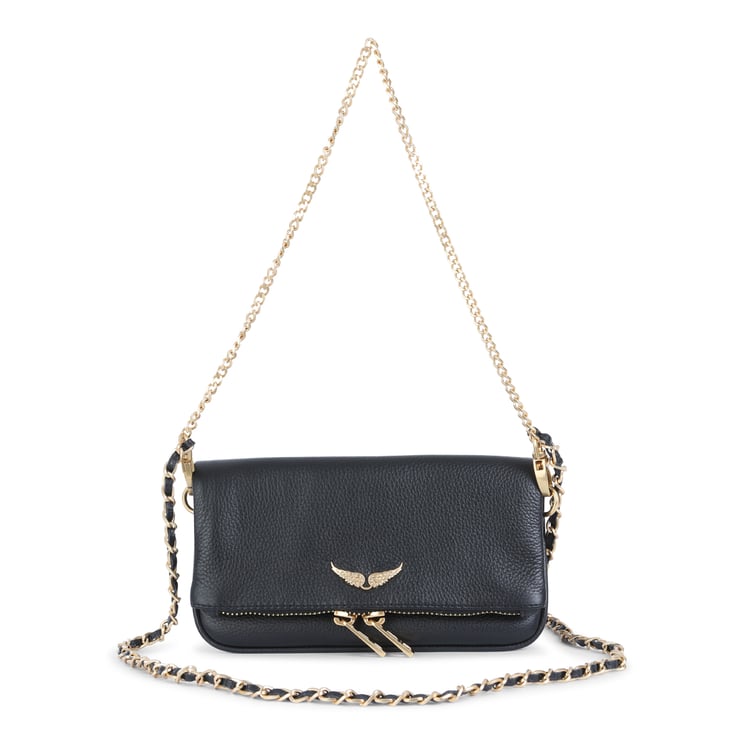 Zadig&Voltaire Textured Black Leather Rock Nano Shoulder Bag