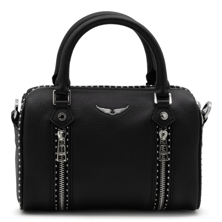 Zadig&Voltaire Textured Black Handbag with Silver-tone Accents