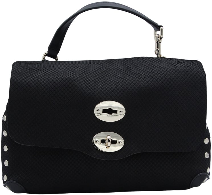 Zanellato Structured Black Bag with Top Handle and Minimalist Design
