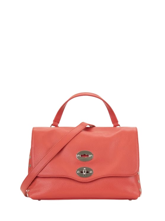 Zanellato Red Studded Detailing Top Handle Shoulder Bag
