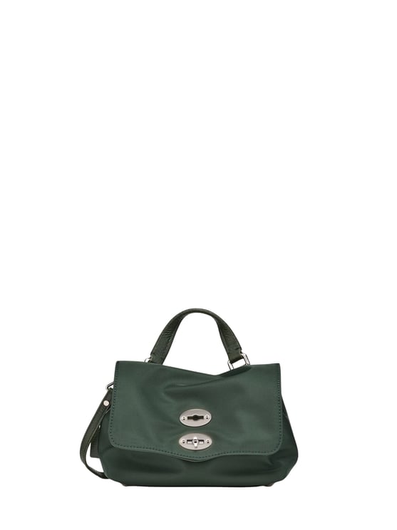 Zanellato Green Silver-Tone Turn-Lock Shoulder Bag