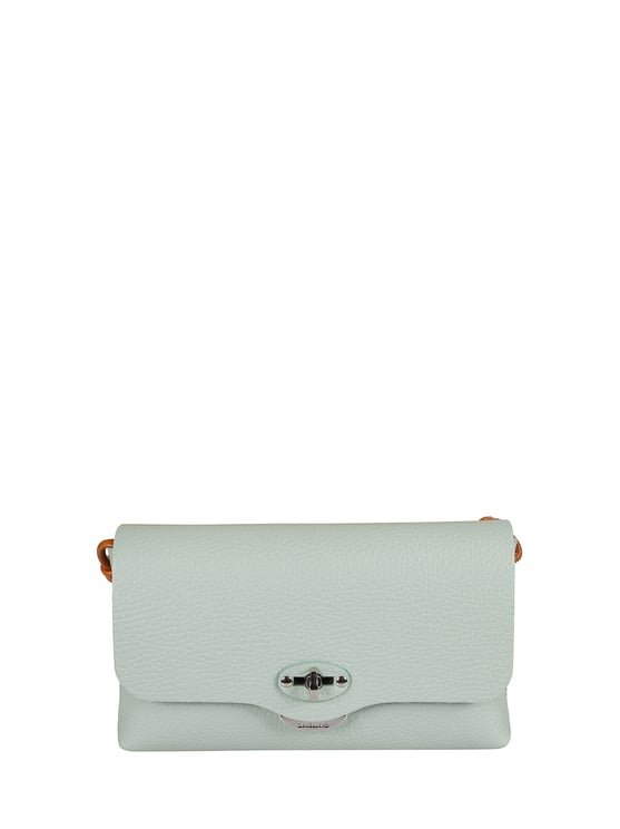 Zanellato Green Pebbled Texture Twist-Lock Shoulder Bag