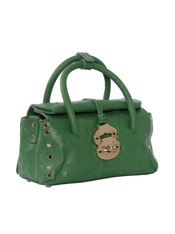 Zanellato Green Corte Cactus Textured Leather Shoulder Bag