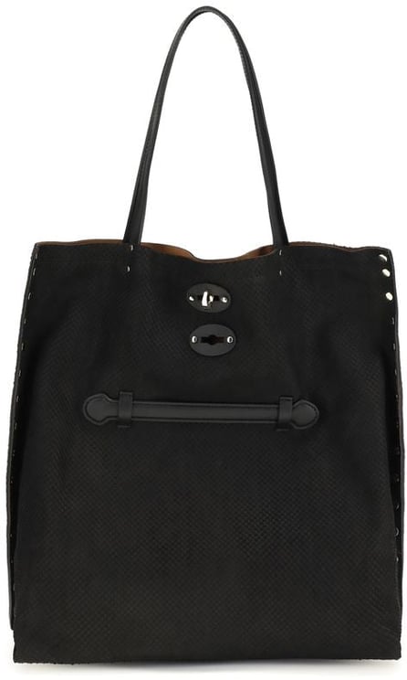 Zanellato Zanellato Black Calf Leather Bos Taurus Shoulder Bag