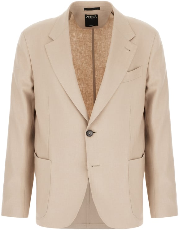 Zegna Zegna Cappuccino stretch wool blend blazer