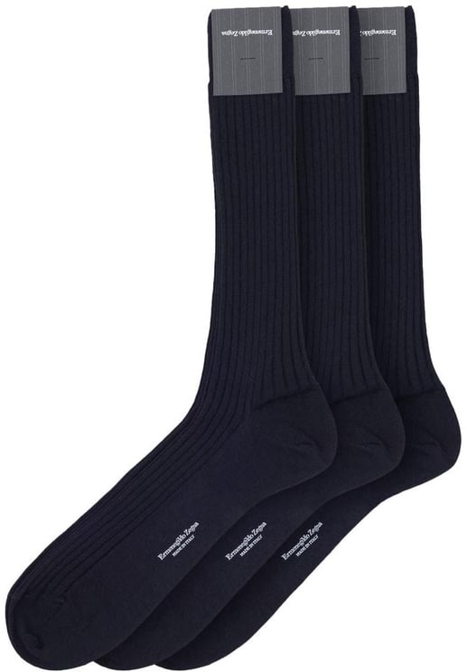 Zegna ZEGNA Navy Blue Wool Socks