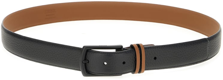 Zegna Zegna Black leather reversible belt