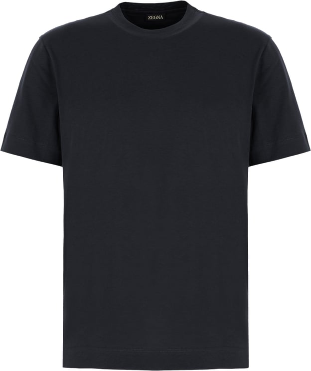 Zegna Zegna Midnight blue cotton t-shirt