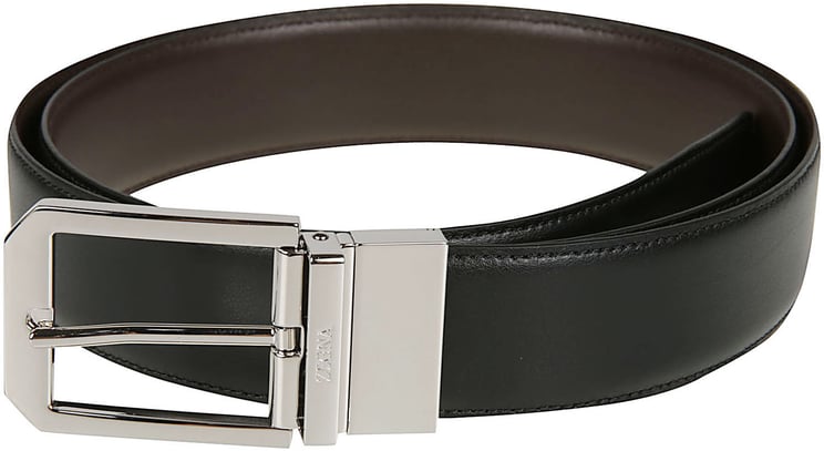 Zegna Lux Tailoring Reversible And Adjustable Belt Black