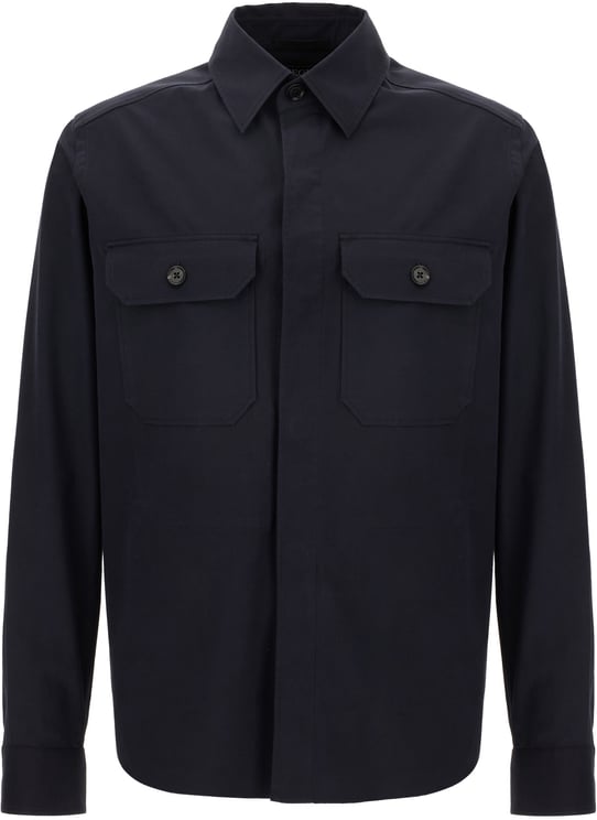 Zegna Zegna Midnight blue cotton jacket