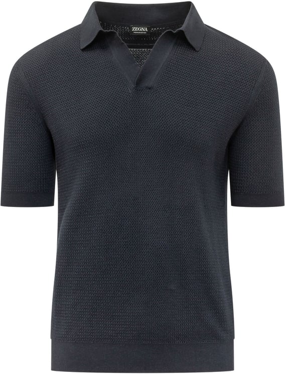 Zegna Polo in Maglia con Collo Aperto
