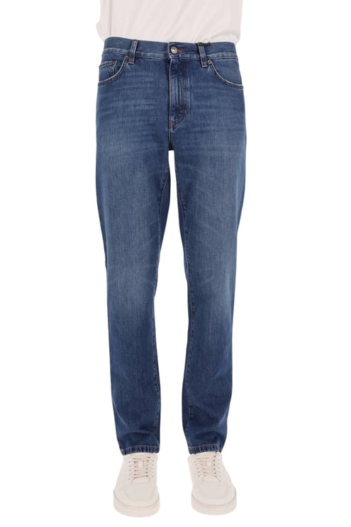 Zegna Classic Straight-Leg Jeans in Medium Blue Denim Wash