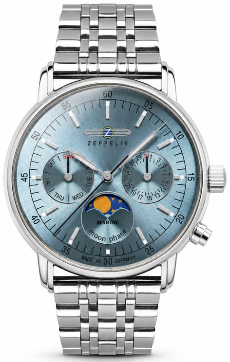 Zeppelin 8637M-3 LZ 14 Marine horloge 36 mm