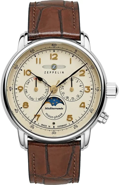Zeppelin 9636-5 Méditerranée maanfase heren horloge
