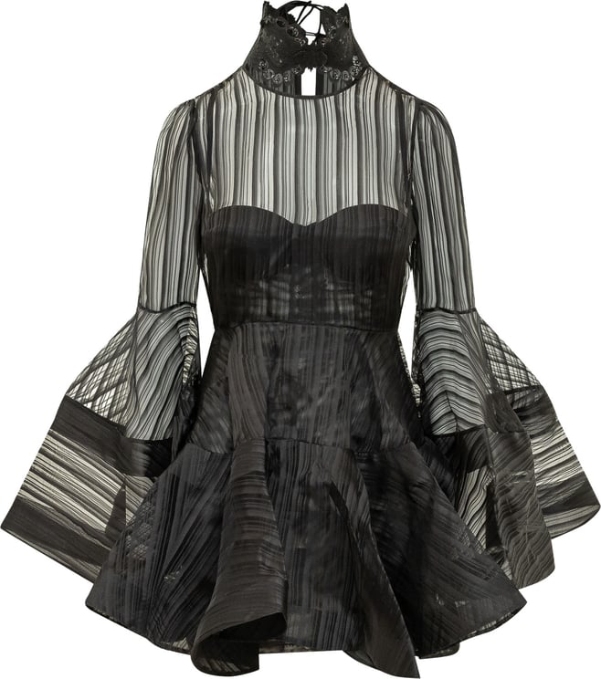 Zimmermann Abito Mini Valiant con Pannelli Trasparenti
