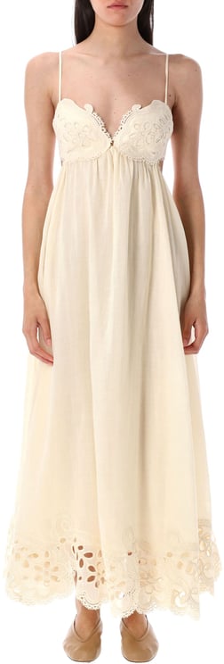 Zimmermann Coco Embroiderd Dress Bianco