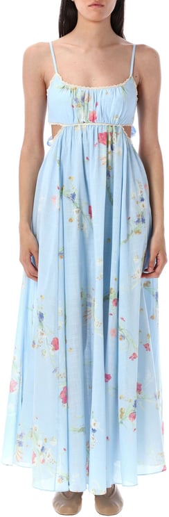 Zimmermann Lucky Picnic Maxy Dress Light Blue Floral