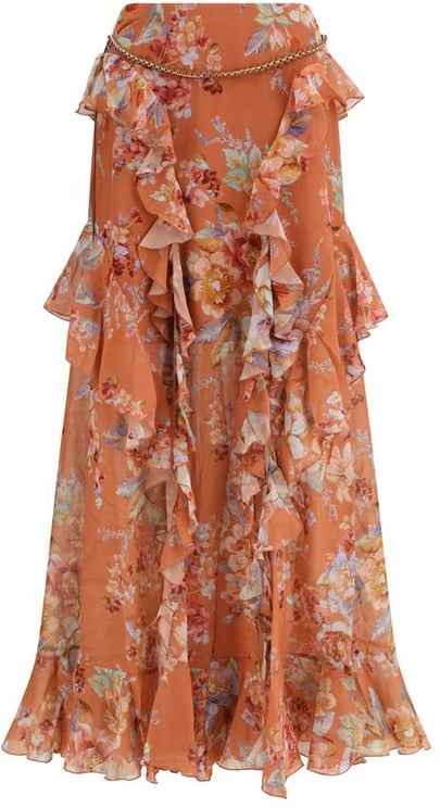 Zimmermann Zimmermann Orange Cotton Long Skirt