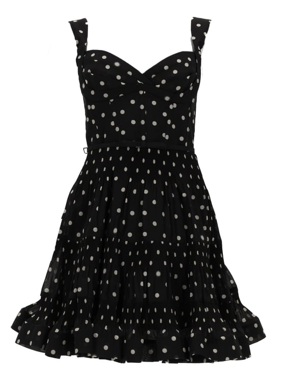 Zimmermann Polka Dot Polyester Ruffled Skirt Mini Dress