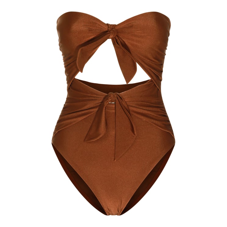 Zimmermann Brown Elasticated Fit Swimsuit