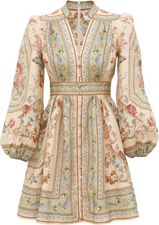 Zimmermann ROSELIGHT PLUNGE MINI DRESS