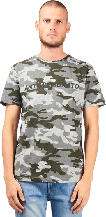 Antony Morato T-shirt camo grijs Grijs