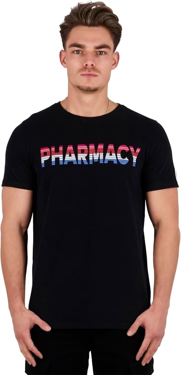 Pharmacy Club Multi colour logo T-shirt Zwart