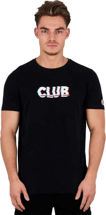 Pharmacy Club Front & back glitch T-shirt Zwart